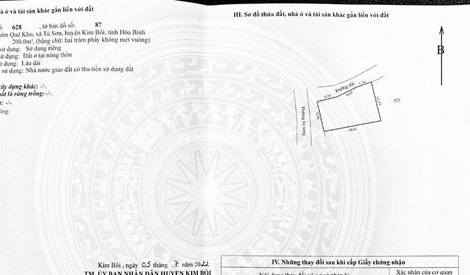 1179m Có 200m Đất Ở Tại Kim Bôi - Bám Đường bê Tông - Bám Suối Đá 