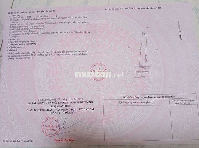 Bán nhà kèm theo đất tân đông hiệp dĩ an hồ chí minh