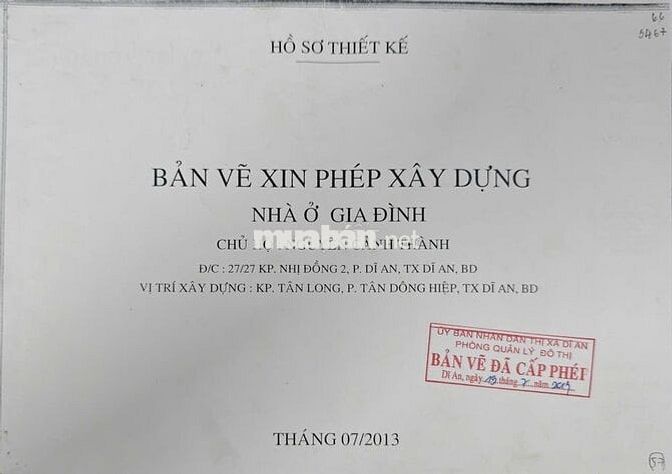 Bán Nhà Chợ Tân Long, P. Dĩ An, TP. HCM. Đường Xe Hơi Đậu Trước Nhà 