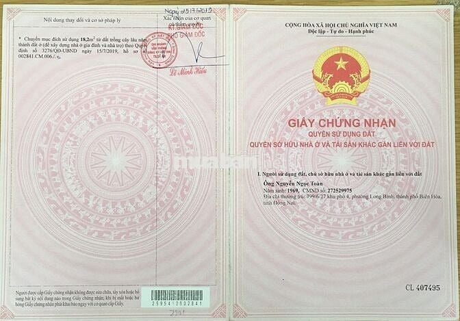 Cần bán lô đất thổ cư chính chủ phường Bình Thắng, Dĩ An
