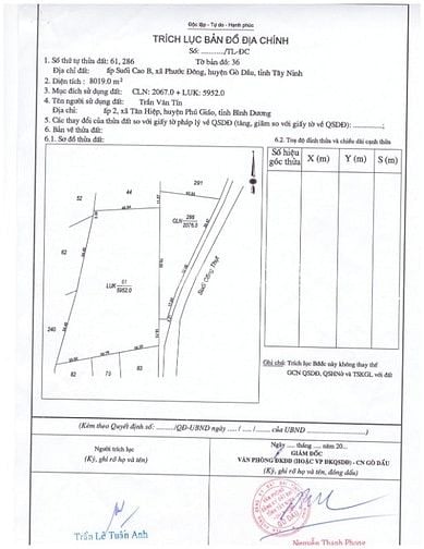 Cần bán 8019m2 đất ấp Suối Cao B, xã Phước Đông, Gò Dầu, Tây Ninh