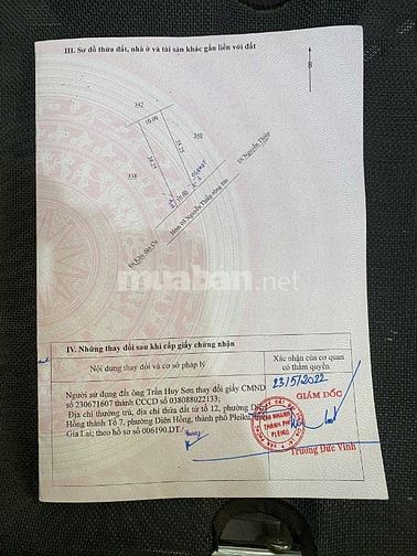 Bán nhà và đất thổ cư 100%, TP Pleiku, 10x37m, đang cho thuê 33tr/th