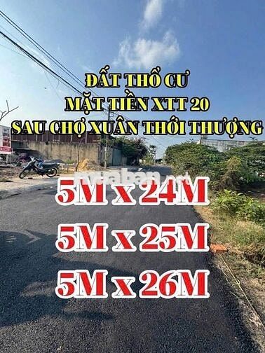 BÁN ĐẤT MT XUÂN THỚI THƯỢNG 20 HÓC MÔN