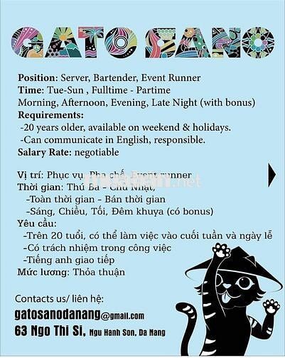 Tuyển pha chế bar và cafe