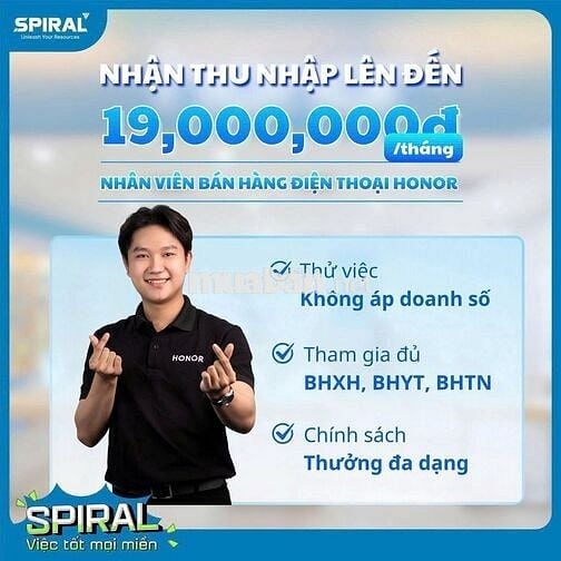 Nhân viên tư vấn bán hàng điện thoại Honor