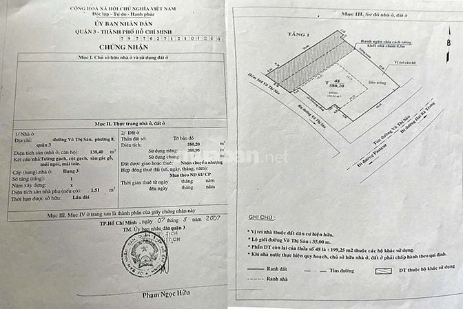 Bán nhà Võ Thị Sáu Q3, 580m², ngang 18m, phù hợp building khách sạn
