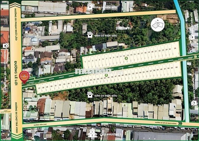 ĐẤT NỀN CHÍNH CHỦ ĐƯỜNG LÊ LỢI, GẦN CHỢ PHƯỜNG 1, 100M2 SỔ SẴN