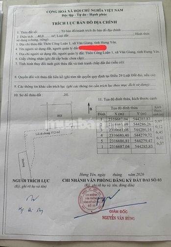 bán đất thị trấn Văn Giang vị trí trung tâm gần vành đai 4 