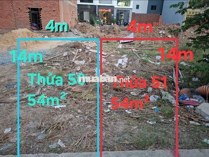 📢 2 LÔ THỔ CƯ LIỀN KỀ 54M²- 4X14M. QL1A, BÌNH TÂN GIÁ TL .4,7 TỶ/ LÔ