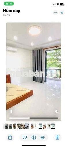 phòng ngủ tách bếp siêu rộng đầy đủ nội thất