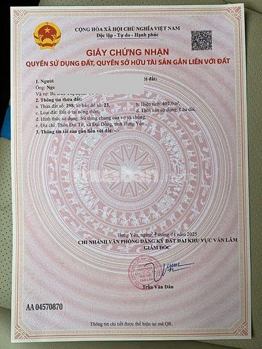 🔥 CẦN BÁN 7 LÔ F0 TẠI ĐẠI TỪ – ĐẠI ĐỒNG – VĂN LÂM – HƯNG YÊN 🔥  📍 V