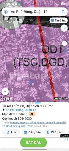  Hot ! 939m2  đất đường An phú Đông 03 giá 12tỷ ( 12 triệu 8 / 1m2 )