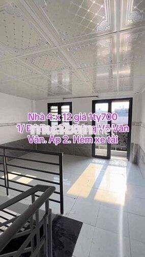 NHÀ VĨNH LỘC B 4x12 ĐƯỜNG VÕ VĂN VÂN HẺM THÔNG 5M NGAY CHỢ 3 PHÒNG NGỦ