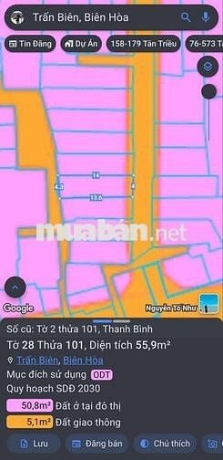 BÁN ĐẤT TRUNG TÂM THÀNH PHỐ BIÊN HÒA, GẦN BÁNH KEM SIU SIU