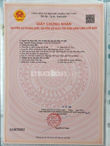 Bán nhà Lê Đình Cẩn, Tân Tạo, 4,2x14, 1 lửng, 3 lầu, 7.5 tỷ