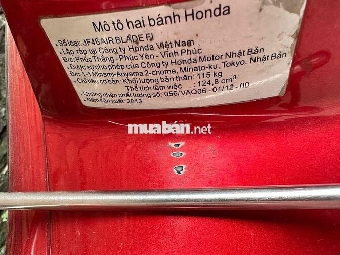 Honda Air Blade FI 2013 Đỏ đen