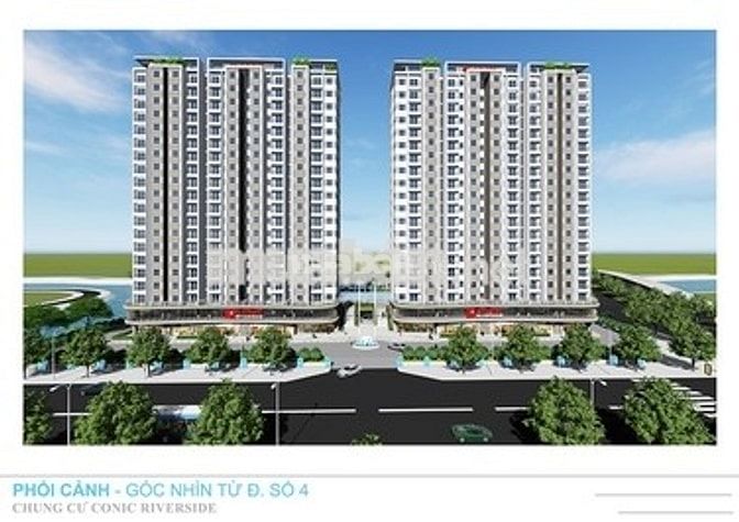 Cho thuê căn hộ Conic Riverside 2PN1W, nhà trống, giá 7tr