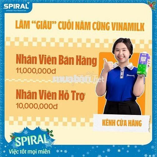 ĐIỆN BIÊN-VINAMIK TUYỂN NHÂN VIÊN BÁN HÀNG CH