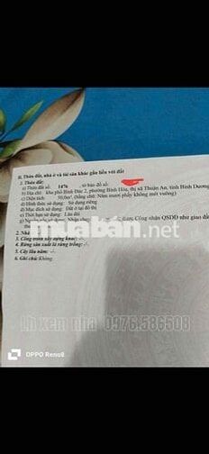 BÁN NHÀ 1ty2xxx sổ riêng p. bình hoà giáp lái thiêu