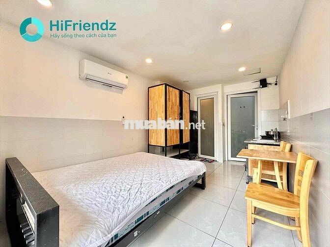 khai Trương Căn Hộ studio ban công Full Nội thát máy giặt riêng