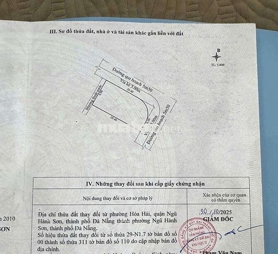 bán Lô góc 2 Mặt tiền Chu Lai Quán quán 4,  guc hành sơn. 7 tỷ 5