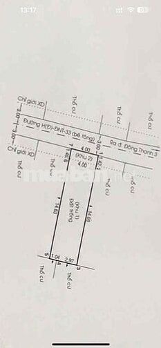 BÁN LÔ ĐẤT THỔ CƯ . 4x16m CÔNG NHẬN 59M KHU DÂN CƯ HIỆN HỮU
