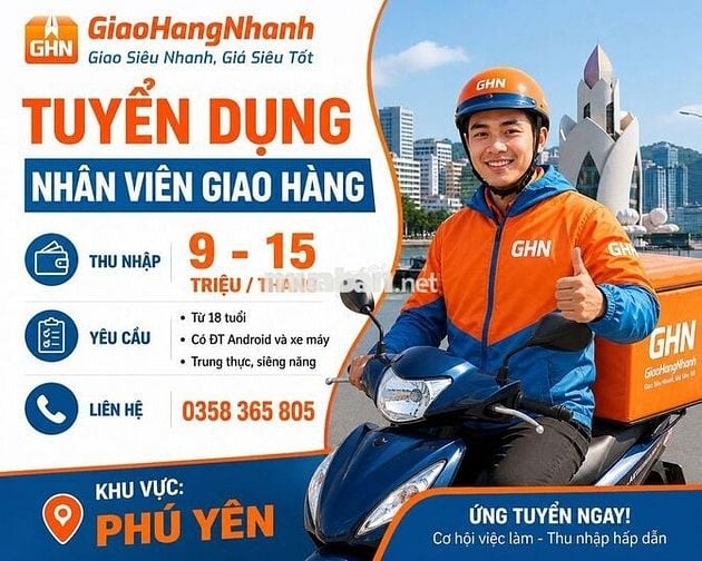 [GHN] SÔNG HINH TUYỂN DỤNG NHÂN VIÊN GIAO HÀNG