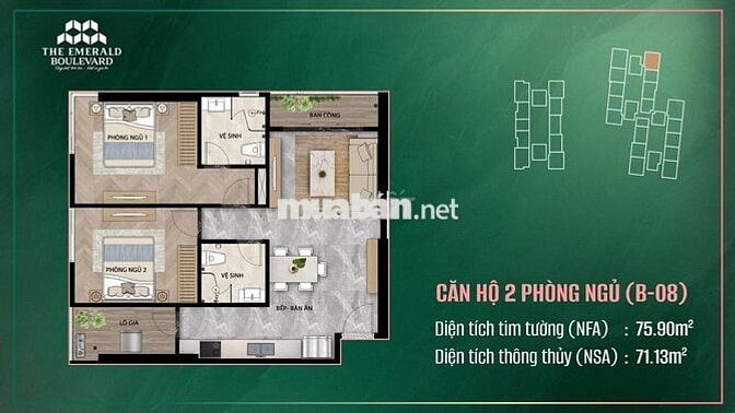 Bán căn hộ The Emerald Boulevard, vị trí đẹp mặt tiền QL13