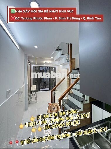 Dưới 3 tỷ - Nhà đẹp 2 phòng ngủ - Sát bên Q6 - Chủ gởi em bán ạ🥰