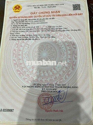 chính chủ cần bán lô đất hoà tiến đà nẵng
