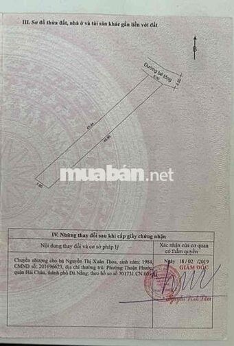 Chính chủ cần bán gấp lô đất tại thôn Khương Mỹ - Hoà Phong - Hoà Vang