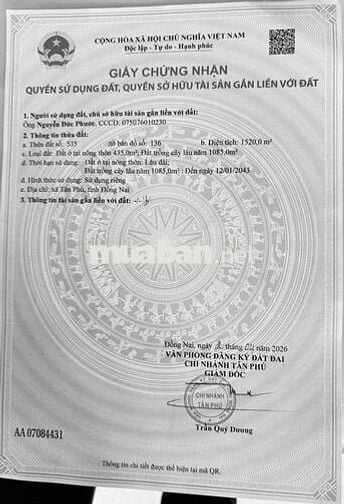 CẦN BÁN ĐẤT VỊ TRÍ ĐẸP PHƯỜNG TÂN PHÚ – THÀNH PHỐ ĐỒNG NAI