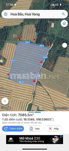 bán lô đất vườn và đất ở hoà bắc diện tích 7000m có 570m đất ở 