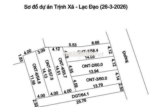 CHỦ GỬI BÁN 6 LÔ ĐẤT F0 TẠI THÔN TRỊNH XÁ – XÃ LẠC ĐẠO – HƯNG YÊN 