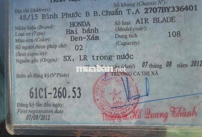 Honda Air Blade 2012 Đen-Xám