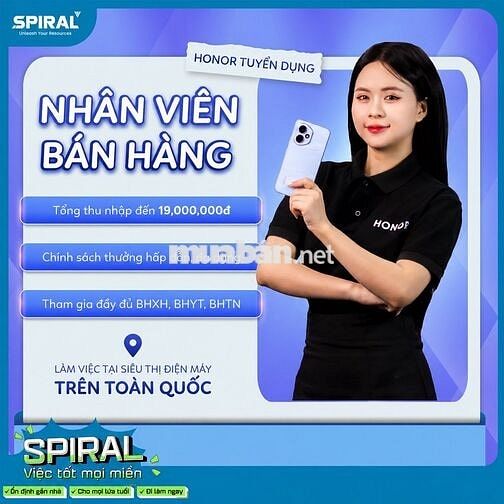 TUYỂN NHÂN VIÊN BÁN HÀNG ĐTH HONOR TẠI FPT