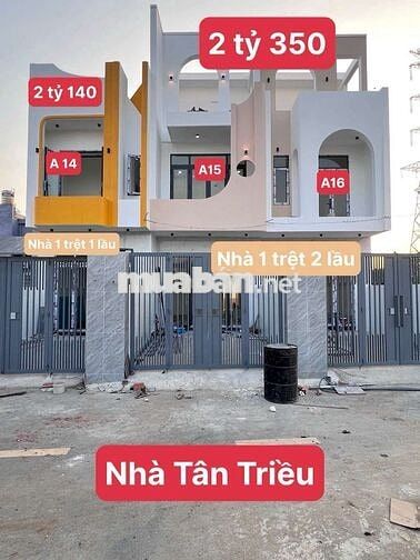 BÁN NHÀ MỚI 1 TRỆT 2 LẦU CHỈ 2,4 TỎI