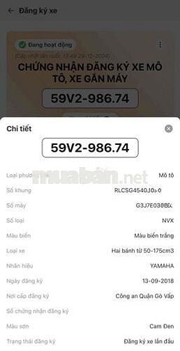Yamaha NVX 155cc T9/2018 Cam đen ( Biển Sài Gòn )