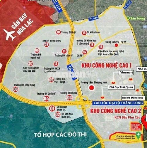 CẦN BÁN GẤP LÔ ĐẤT NỀN TẠI HÒA LẠC ,KHU CÔNG NGHỆ CAO HÀ NỘI .