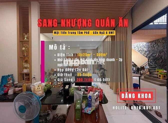 SANG NHƯỢNG QUÁN ĂN GẦN NGÃ 6 BMT