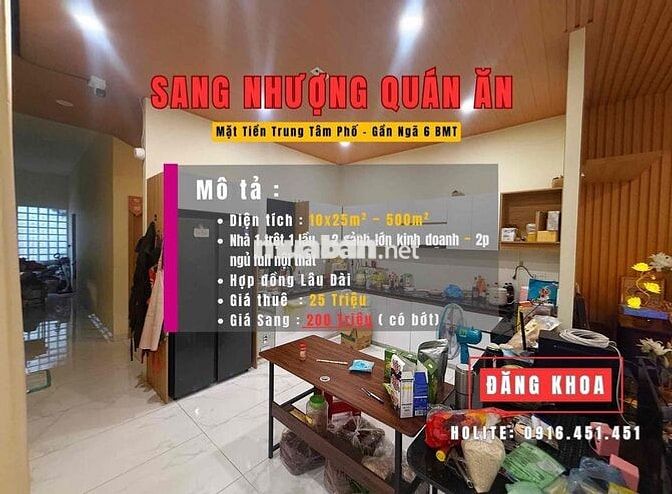 SANG NHƯỢNG QUÁN ĂN GẦN NGÃ 6 BMT