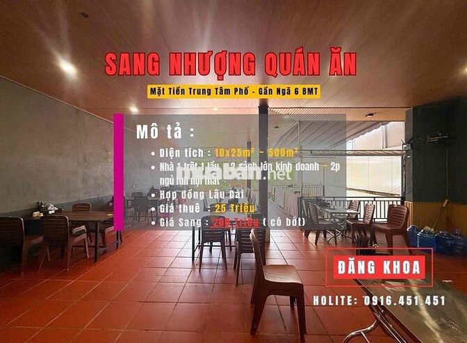 SANG NHƯỢNG QUÁN ĂN GẦN NGÃ 6 BMT