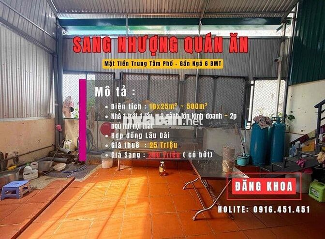 SANG NHƯỢNG QUÁN ĂN GẦN NGÃ 6 BMT