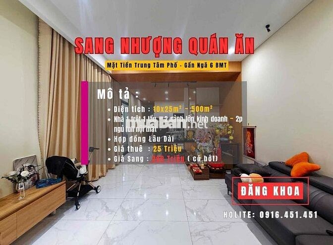 SANG NHƯỢNG QUÁN ĂN GẦN NGÃ 6 BMT