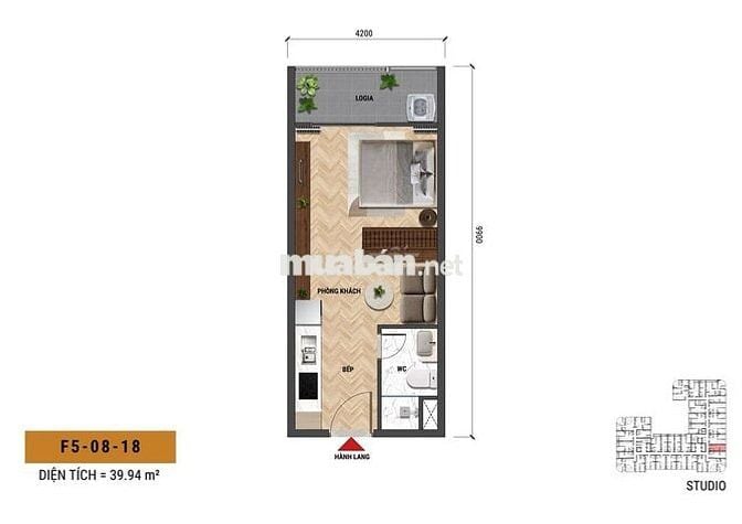 Căn hộ sân vườn 1PN+1 diện tích 98,2m2 chỉ thanh toán 70% nhận nhà