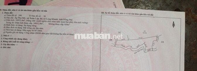 Bán lô đất vườn sổ hồng chính chủ Long Khánh, Đồng Nai