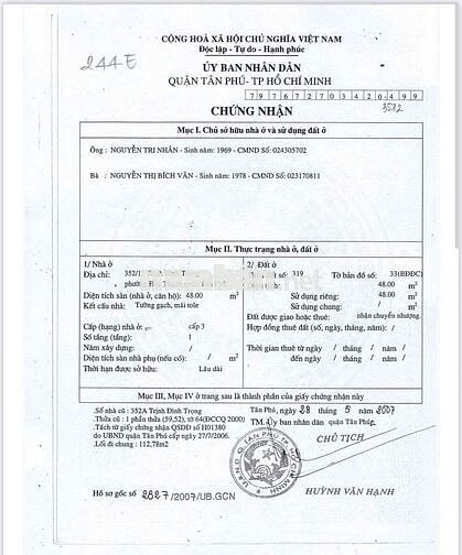Bán Nhà Hẻm 8 met Đường Trịnh Đình Trọng , P Hòa Thạnh 