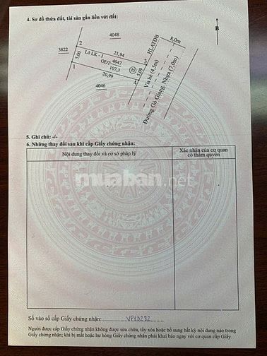 Đất MP4, sát ĐH QTe Việt Đức 80-107m2 full TC. Giá 1ty2 có bank