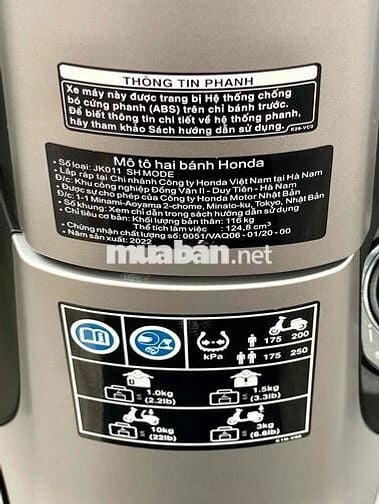 SH Mode 125 ABS 2022 bao kí giấy