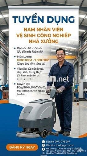 Nam nhân viên Vệ sinh Công nghiệp